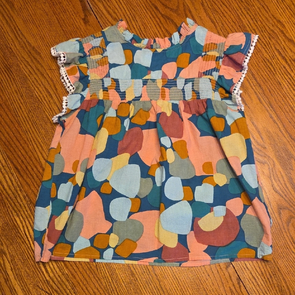 Colorful Ruffle Sleeve Top - Picture 2 of 2